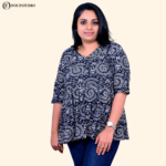 Printed Cotton Black Peplum top