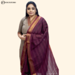 Mud & Maroon Charm Mangalagiri Cotton 3-Piece Suit with Lining