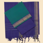 Royal Blue & Emerald Green 3-Piece Unstitched Suit Set