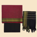 Maroon & Black Elegant 3-Piece Unstitched Suit Set